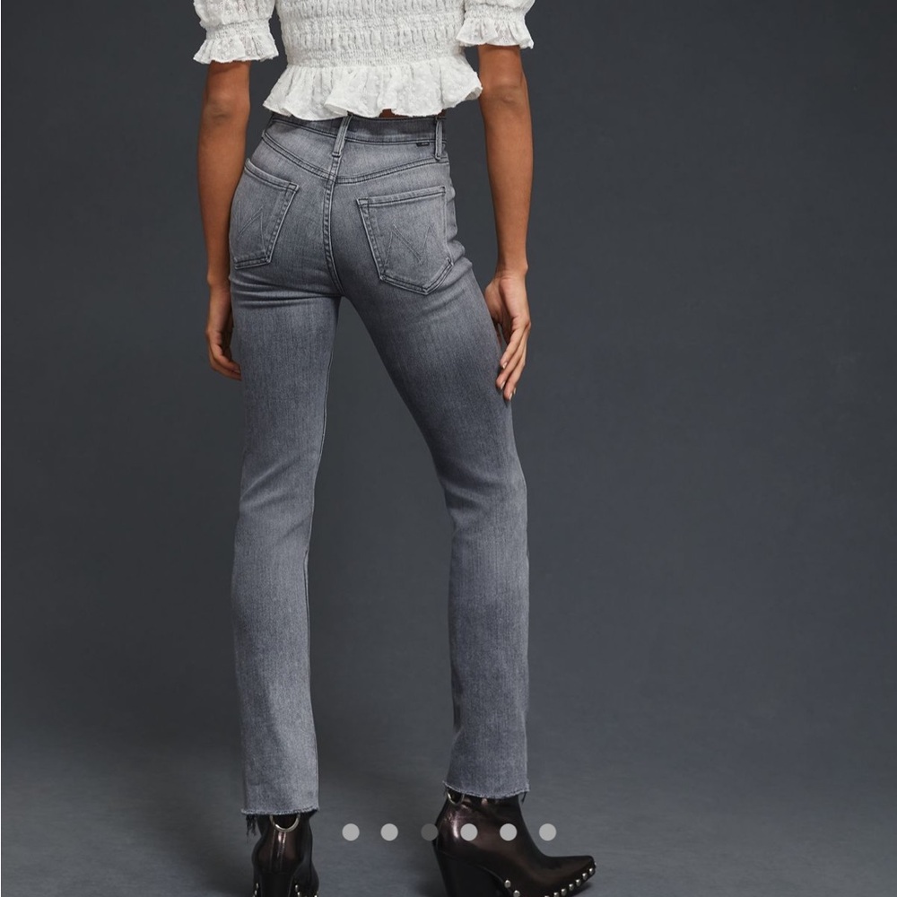 Mother The Pixie Dazzler Dark Gray Ankle Frey Jeans - Picture 2 of 11